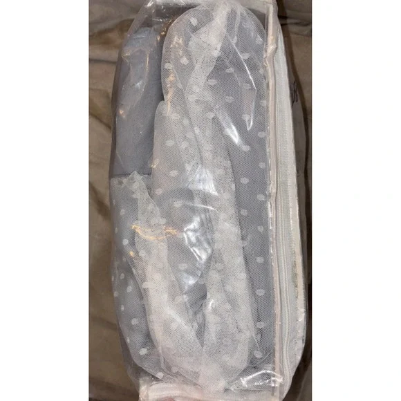 MYSKY HOME Gray Double Layer Blackout Curtains with Polka Dots 52x84", Open Box - Picture 5 of 5